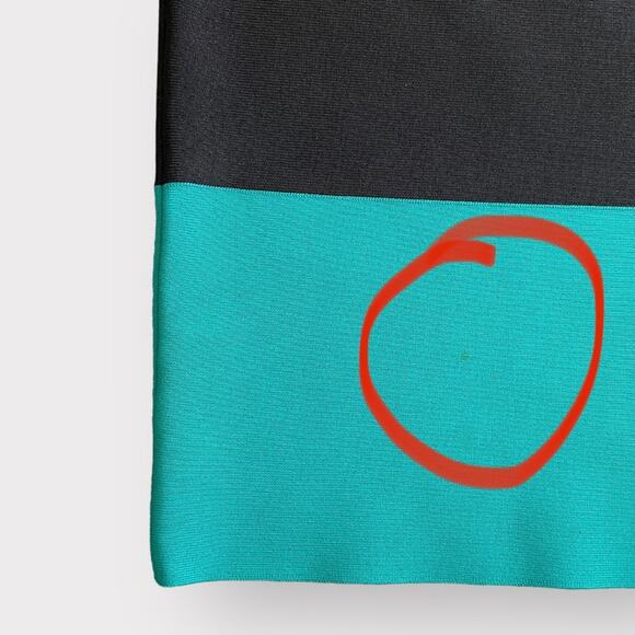 BCBG Maxarzia Bandage Skirt Turquoise Black - Picture 4 of 7